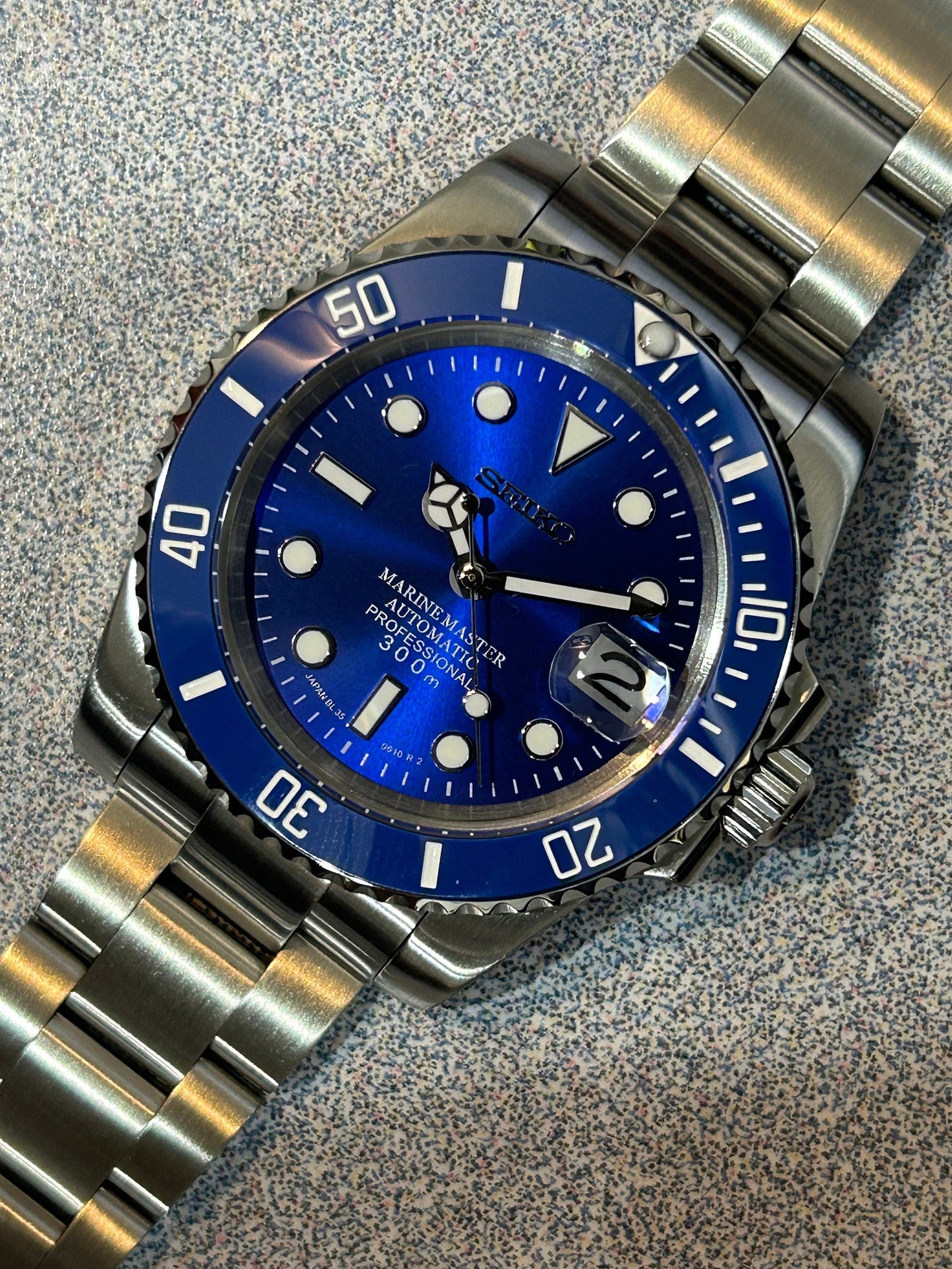 Submariner Smurf Style Blue Dial Ceramic Bezel Sapphire Crystal 40Mm