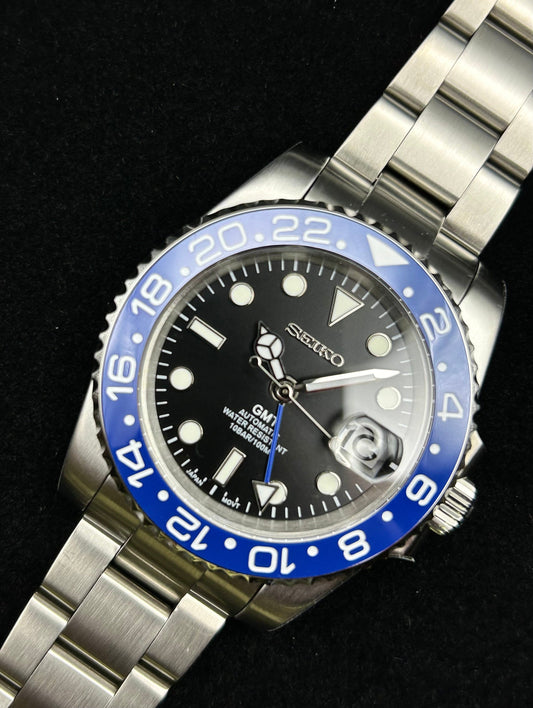 4-Hand Nh34 Gmt Ceramic Blue Cookie Monster Bezel Sapphire Crystal 40Mm