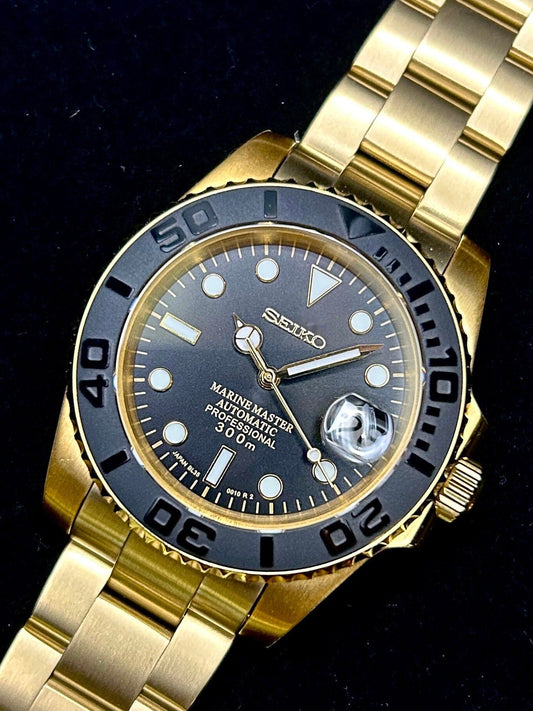 Gold Submariner Style Ceramic Black Yachtmaster-Style Bezel Sapphire Crystal 40Mm